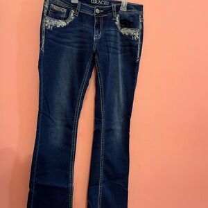 Grace Women's Dark Blue Boot Cut Jeans